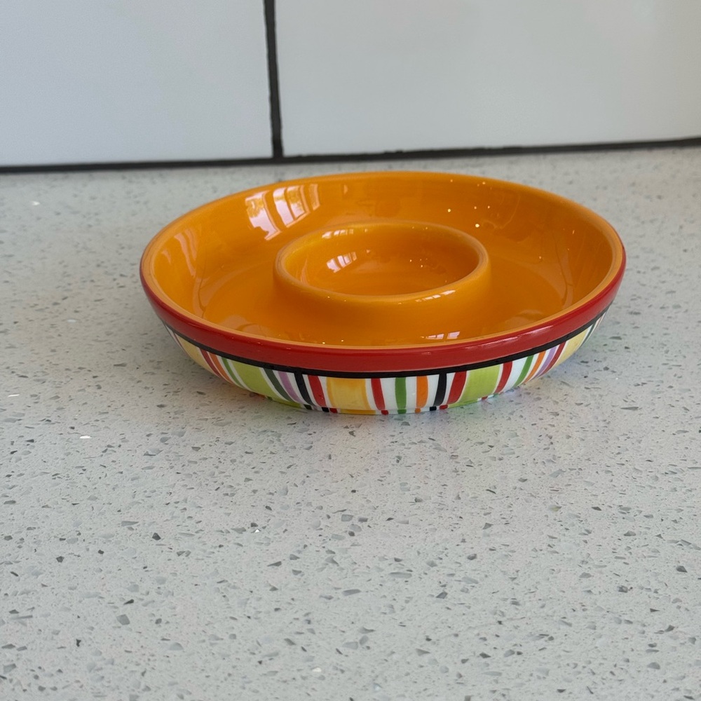 Crate & Barrel Mambo Margarita Salter or Chips and Salsa Serving Bowl